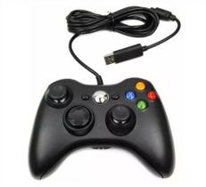 Controle compativel Xbox E Pc Com Fio Manete Joystick Notebook Preto