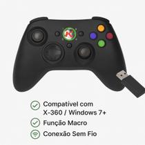 Controle De Jogos Sem Fio Gamer Compatível X-360 PC Adaptador USB Função Macro Tecnologia Prático