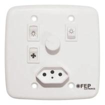 Controle De Ventilador Com Lampada E Tomada E Dimmer