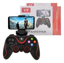 Controle Gamer Bluetooth Com Suporte Para Celular SN-V8