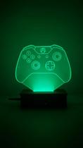 Controle Gamer Xbox Luminária led 16 cores Decoração Jogo