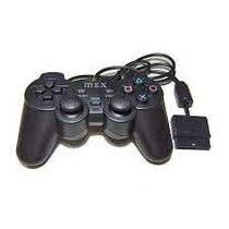 Controle joystick com fio Double motor Vibration 2 compativel Playstation 2 Wireless controller preto