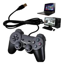 Controle Joystick com Fio USB 2.0 para PC e Notebook Modelo DualShock Preto