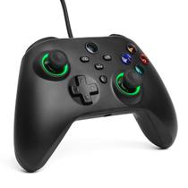 Controle Joystick Com Fio X-One Series X S Analógico Vibratório USB Led Green Entrada P2 Vídeo Game Computador Pc Not - Knup