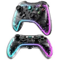 Controle Joystick Manete Game Pad Para Celular Pc Ps 4 Ps 3 Ios Led Rgb Trasparente