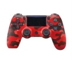 Controle Joystick para Ps4 PC S/ Fio Compatível Ps4/PC Camuflado Vermelho