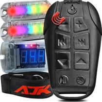 Controle Longa Distancia AJK Para Radio Som Automotivo Paredão Trio com Voltimetro e 2 Strobos LED