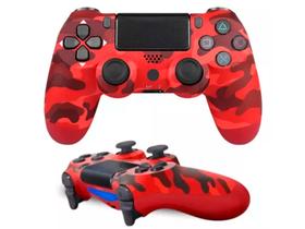 Controle Manete Gamer Compativel Com Ps4playstation4 Sem Fio Vermelho Camuflado