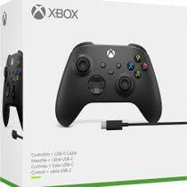 Controle Microsoft Series e One Preto Carbon Black + Cabo C Controle Microsoft Series e One Preto Carbon Black + Cabo C