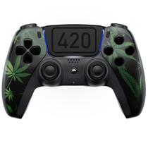 Controle MODDEDZONE PS5 Sem Fio Customizado 420 Preto Controle MODDEDZONE PS5 Sem Fio Customizado 420 Preto