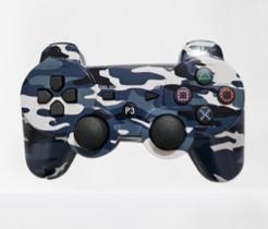 Controle Para PS3 Com Fio Camuflado Azul Compatível DoubleShock