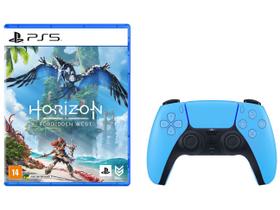 Controle para PS5 sem Fio DualSense Sony - Starlight Blue + Horizon Forbidden West para PS5