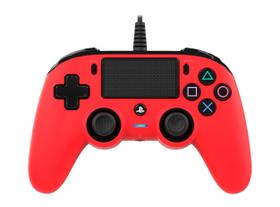 Controle para Vídeo Game NACON Compacto com Fio, Vermelho, Vibração