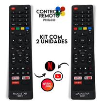 Controle Philco - Smart Kit C/2 - Tecla Netflix Globo Play e YouTube - 9001 - Nybc
