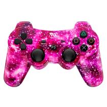 Controle Play Game Dualshock 3 Galaxy Sem Fio para PS3 - Rosa Controle Play Game Dualshock 3 Galaxy Sem Fio para PS3 - Rosa