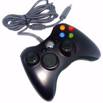 Controle preto compativel Para Xbox 360 E Pc Com Fio Joystick - AreGames