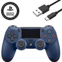 Controle PS 4 Dualshock 4 Azul Midnight Blue Original Sony + Cabo de Carregamento