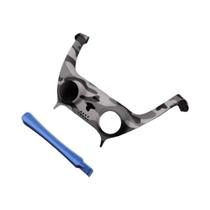 Controle PS5 Cromado Fosco Com Faixa Decorativa E Tampa De Controle Com Barra De Alavanca