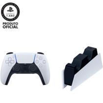 Controle PS5 Dualsense Branco + Base De Carregamento Playstation 5 - Sony