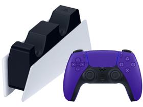 Controle PS5 sem Fio DualSense Sony Galatic - Purple + Estação de Carregamento para Controle
