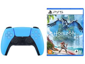 Controle PS5 sem Fio DualSense Sony - Starlight Blue + Horizon Forbidden West para PS5