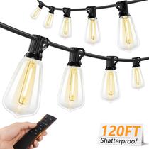 Controle remoto à prova d'água String Lights Brightever 120 pés regulável
