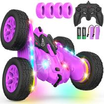 Controle remoto Car Terucle Stunt RC Car 4WD para crianças roxo