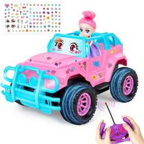 Controle remoto Car Ynanimery 1:20 rosa com adesivos DIY Controle remoto Car Ynanimery 1:20 rosa com adesivos DIY