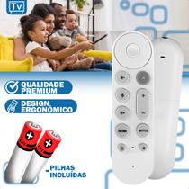 Controle Remoto Compatível Chromecast Comando de Voz Atalhos YouTube Netflix Navegação Fluida Streaming 4K Smart TV - Lelong