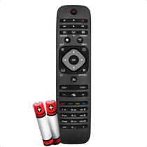 Controle Remoto Compatível com Philips Smart TV 42PFL5007G 42PFL6007G 47PFL6007G Plihas Inclusas