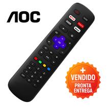 Controle Remoto Compatível Smart TV Led AOC Roku TV Alta Precisão Pronto para Uso