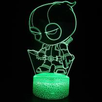 Controle remoto de toque colorido criativo Night Light Deadpool 3D