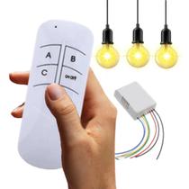 Controle Remoto Interruptor Portátil de Lâmpadas 03 Canais para Iluminação Longo Alcance