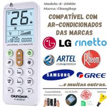 Controle Remoto K-2080e compatível com ar condicionado Artel Gree Rheem Rinetto Samsung - Chunghop