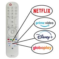 Controle Remoto Magic Lg An-Mr22 An-Mr22ga Netflix Prime Video Disney+ Globoplay Alexa BRANCO AKB76042303
