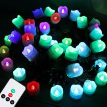 Controle remoto multicolorido Tea Lights Topstone com temporizador x12 Controle remoto multicolorido Tea Lights Topstone com temporizador x12