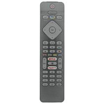 Controle remoto para tv philips led netflix e rakuten tv le-7720 (prata)
