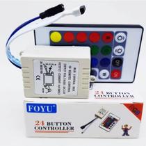 Controle Remoto Rgb 24 Botões Com Controlador De Led Pode Ajustar O Brilho 12V Tb0506