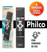 Controle Remoto Smart TV 4k Compativel Philco Comando De Voz Teclas Streaming Atalho