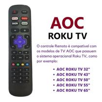 Controle Remoto Smart Tv AOC Roku Tv Netflix Deezer Le-7246 / Sky-9091 Controle Remoto Smart Tv AOC Roku Tv Netflix Deezer Le-7246 / Sky-9091