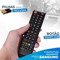 Controle Remoto Smart Tv Compatível Samsung Hub Universal Com Pilha