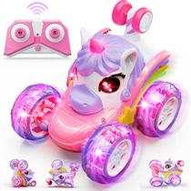 Controle remoto Stunt Car Carsky Unicorn para meninas de 3 a 6 anos