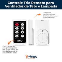 Controle Remoto Trio para Ventilador de Teto e Lâmpada