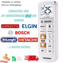 Controle Remoto Universal K-1030e para Ar Condicionado Hitachi Elgin Delonghi Bosch Agratto e muitas outras - Chunghop