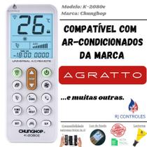 Controle Remoto Universal K-2080e para Ar Condicionado Agratto e muitas outras marcas