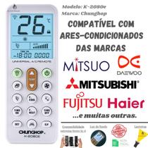 Controle Remoto Universal K-2080e para ar condicionado Mitsuo Mitsubishi Daewoo Fujitsu Haier e muitas outras