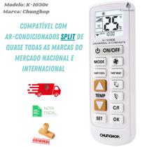 Controle Remoto Universal para Ar Condicionado Split Bosch Brastemp Brize Britânia Daikin Hitachi Rheem Rinetto Samsung Trane e outras Controle Remoto Universal para Ar Condicionado Split Bosch Brastemp Brize Britânia Daikin Hitachi Rheem Rinetto Samsung Trane e outras