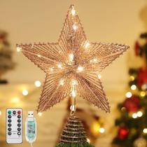 Controle remoto USB Christmas Star Tree Topper Lewondr