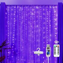 Controle remoto USB String Lights Brightown 300 LED roxo 3m x 3m