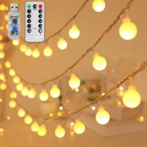 Controle remoto USB String Lights RatHun 20m 160LEDs branco quente